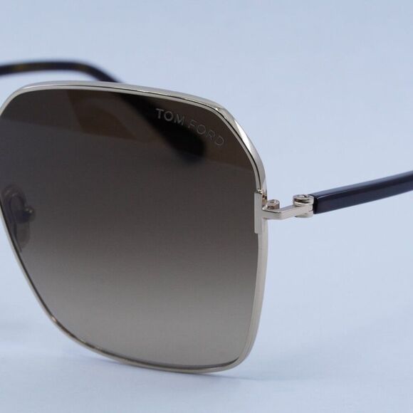 Tom Ford Claudia-02 FT0839 52F Sunglasses Gold/Havana Square Frame, Brown Lenses main image 8